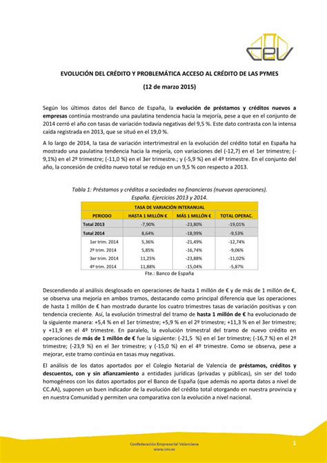 Pdf EvoluciÓn Del CrÉdito Y ProblemÁtica Acceso Al … · El Análisis De