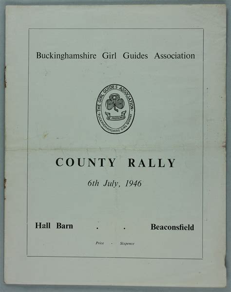 Programme Buckinghamshire Girl Guides Association Rally Beaconsfield