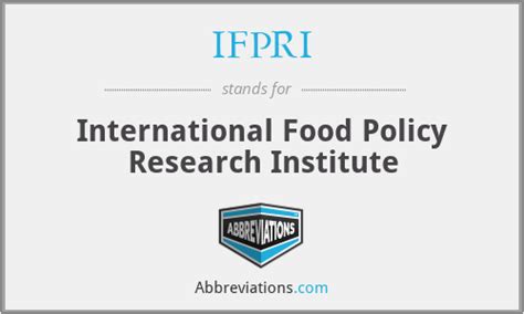 Ifpri International Food Policy Research Institute