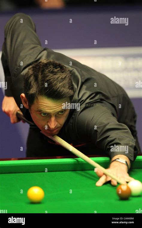 24.04.2012 Sheffield, England. Ronnie O'Sullivan in action against ...