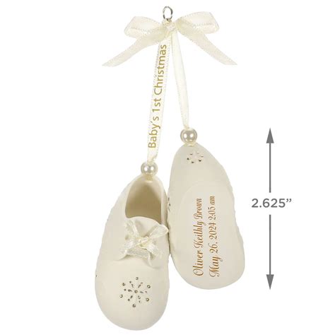 Babys First Christmas Booties Porcelain Personalized Ornament