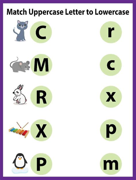 Match Uppercase Letter To Lowercase Worksheets Letter Matching