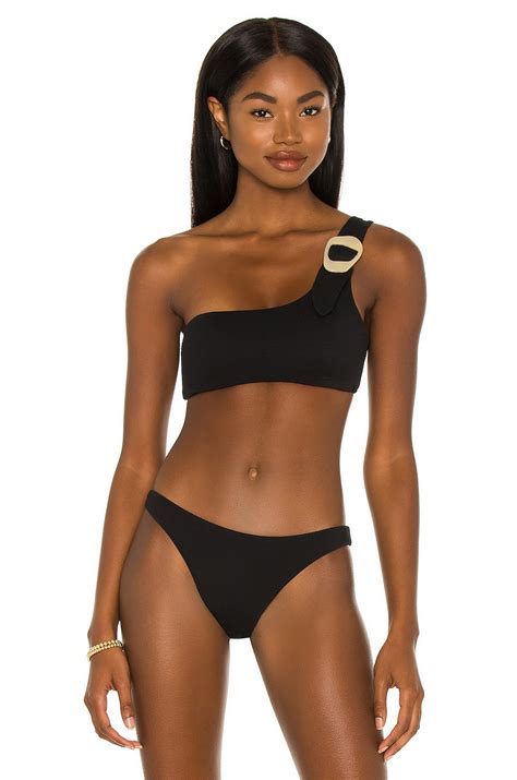 Eberjey Marion Pique Bikini Top In Black Pique REVOLVE