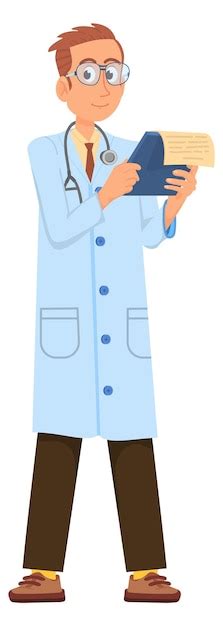 Premium Vector Scientist Character Smart Man In Lab Coat And Glasses