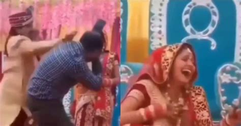 Angry Groom Slapped Photographer During Photoshoot Bride Burst In Laughter Funny Wedding Video