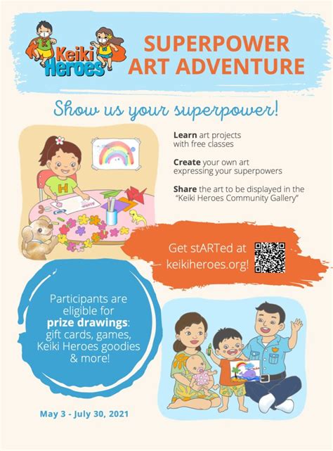 Superpower Art Adventure Poster Keiki Heroes