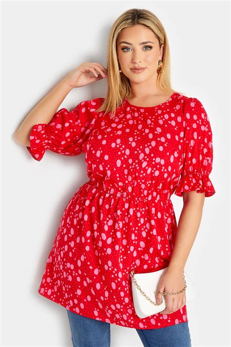 Yours Plus Size Red Polka Dot Print Blouse Yours Clothing