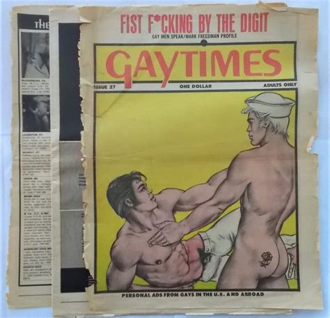 Gaytimes Gay Times Issue No Gay Vintage Newspaper Male