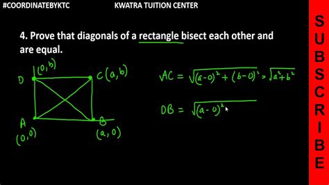 4 Prove That Diagonals Of A Rectangle Bisect Each Other And Are Equal