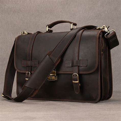 Echt Leder Herren Handtaschen Retro Verr Ckte Pferd Leder Herren