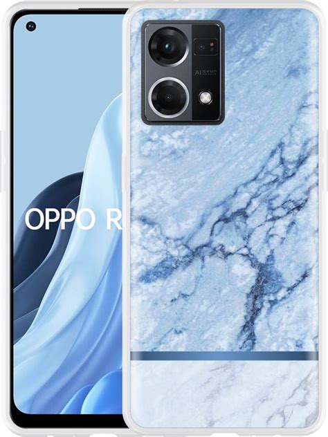 Oppo Reno Hoesje Blauw Marmer Designed By Cazy Bol