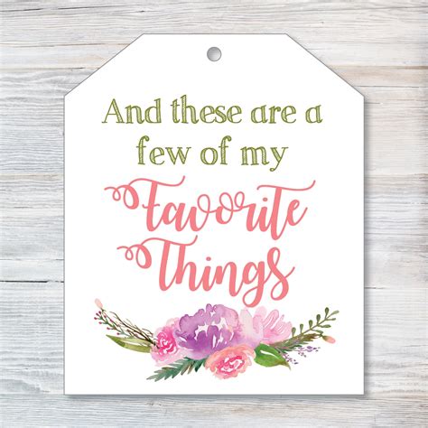 And These Are A Few Of My Favorite Things Gift Tag Etsy