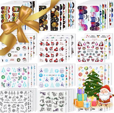 Christmas Water Transfer Nail Art Stickers EBANKU 58 Sheets Nail