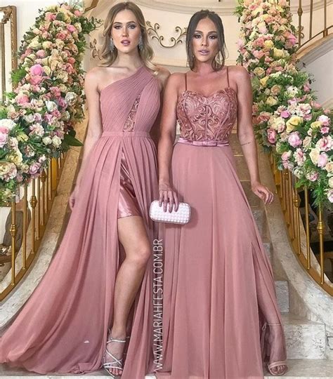 Vestidos Da Paleta Rosa Antigo Para Madrinhas Seleção De Longos Madrinhas De Casamento