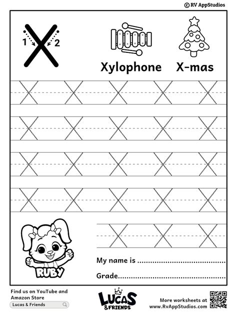 Free Printable Tracing Letter X Worksheet Preschool Letters