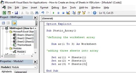 Create an Array of Sheets in VBA