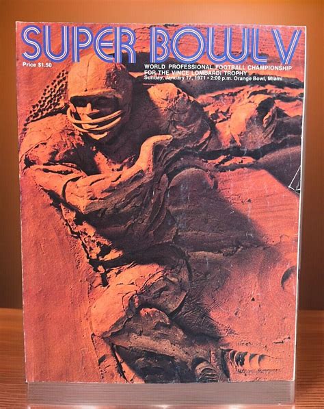 1971 Super Bowl V Program Baltimore Colts Vs Dallas Cowboys Orange Bowl