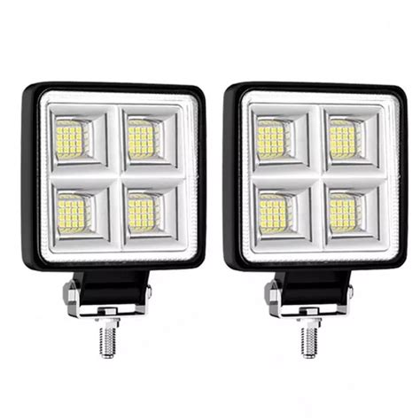 Kit Farol Led Quadrado Milha W Leds Jeep V V Frete Gr Tis