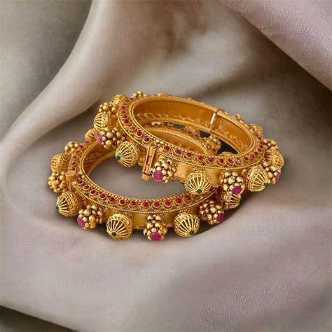 Gold Rajwadi Kada Bangle Pacheli Bangles Antique Gold Openable Kada