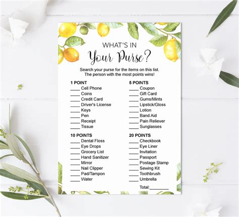 Lemon Bridal Shower Games Printable Citrus Lemon Theme Bridal Etsy