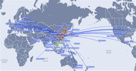 China Eastern Airlines Flight Map - Black Sea Map