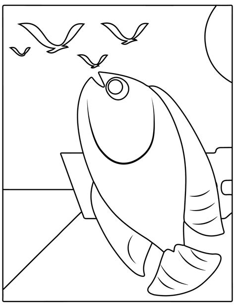 Sea Animals Coloring Page For Kids Fish Vector Illustration 9990929