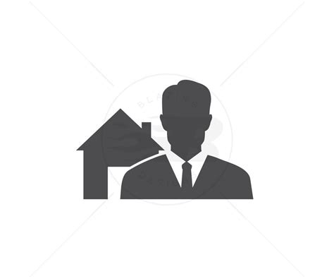 Real Estate Agent Icon Male Real Estate Agent House Financial Property Insurance And Real