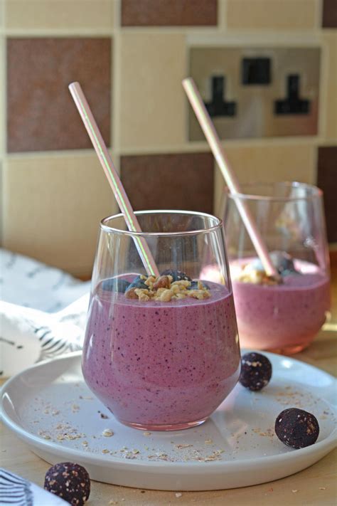 Healthy Blueberry Muffin Smoothie The Protein Ball Co