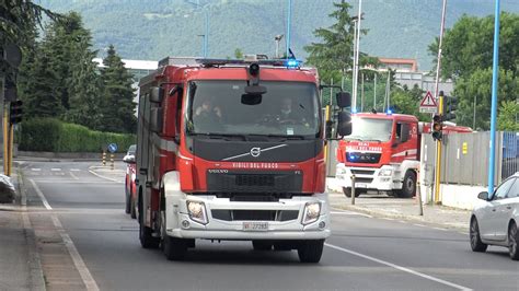 Prima Partenza Supporto Autobotte Vigili Del Fuoco Brescia In Sirena