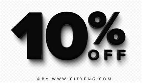 HD Black 10 Percent OFF Discount Text Logo Sign PNG Citypng