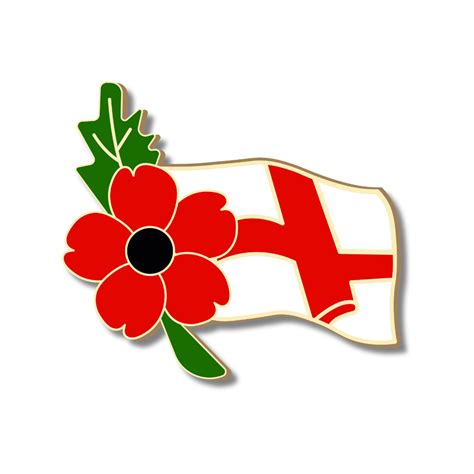 The England Flag and Remembrance Pin Badge (Medium) – BRITISH PRIDE