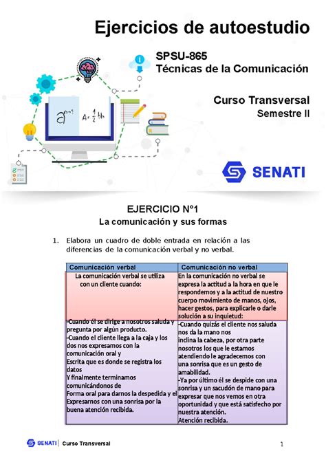 Ejercicio 01 tecnicas de la comunicación SPSU Técnicas de la