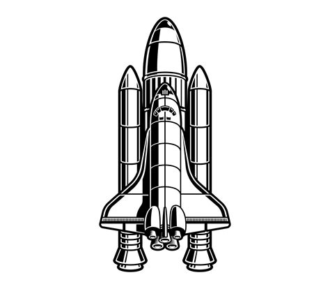 Ilustraci N Vectorial En Blanco Y Negro Del Transbordador Espacial