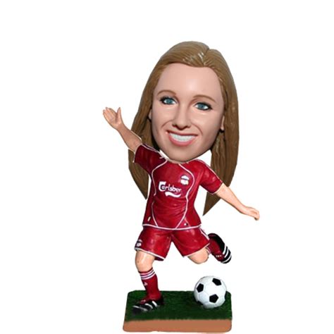 Dribbing Soccer Ball Girl Custom Female Bobbleheads