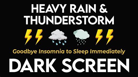 Relieve Stress To Fall Asleep Fast With Powerful Rain Heavy Thunder