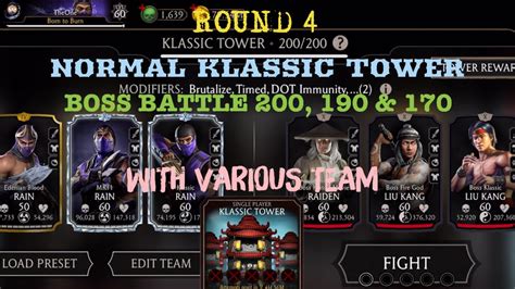 Round 4 Normal Klassic Tower Boss Battle 200 190 And 170rewards With