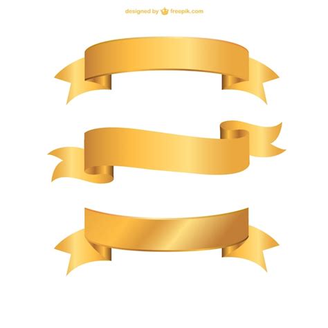 Gold Ribbon Vector Png