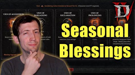 Diablo Best Way To Unlock Your Seasonal Blessings Season Youtube