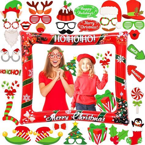 Lmshowowo Christmas Inflatable Selfie Photo Frame Pcs Christmas