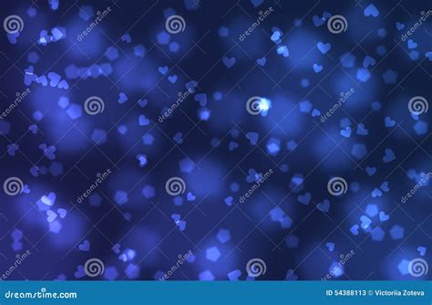 Blue Hearts Of Bokeh Background Stock Illustration Illustration Of