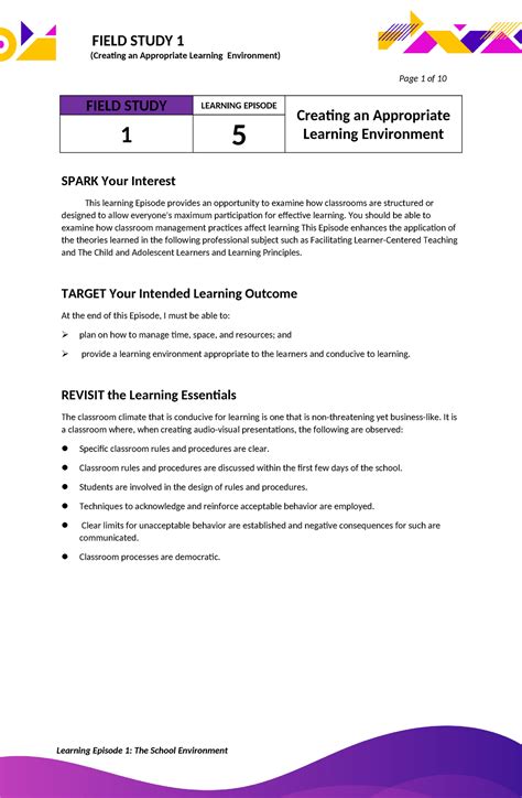 Fs1 Ep5 Summary Facilatating Learner Centered Teaching Creating An