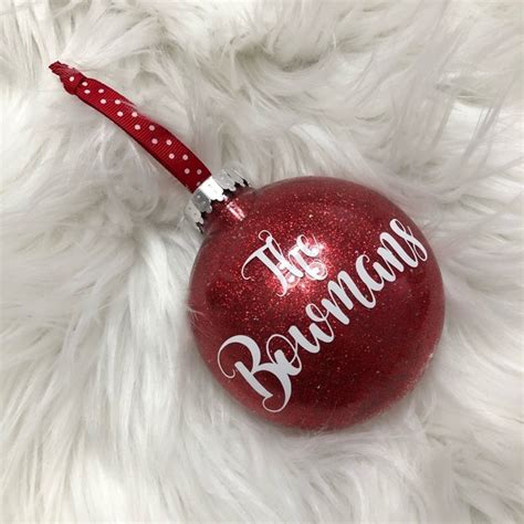 Holiday Christmas Ornament 4 Custom Red Glitter Poshmark