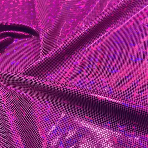 Vibrant Purple Hologram Broken Glass Metallic Foil Nylon Lycra Spandex