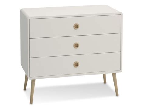 Steens Soft Line White 3 Drawer Wide Wooden Low Chest Of Drawers Flat