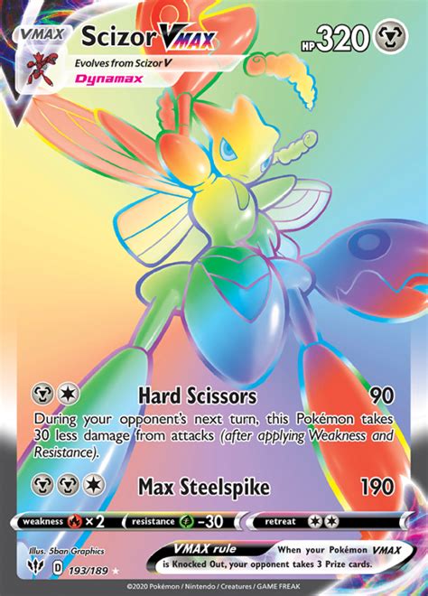 Scizor Vmax Darkness Ablaze Rare Rainbow Pokemon Tcg Digitaltq