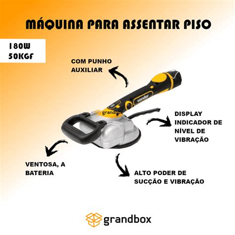 Máquina Para Assentar Piso Map125 Ventosa Bateria Vonder GRAND BOX