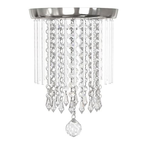 Yansun Light Chrome Crystal Selectable Led Integrated Flush Mount