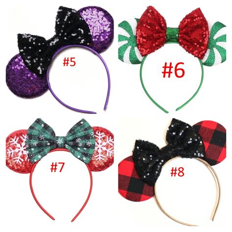 Christmas Mickey Ears Peppermint Candy Ear Headband Mickey Etsy