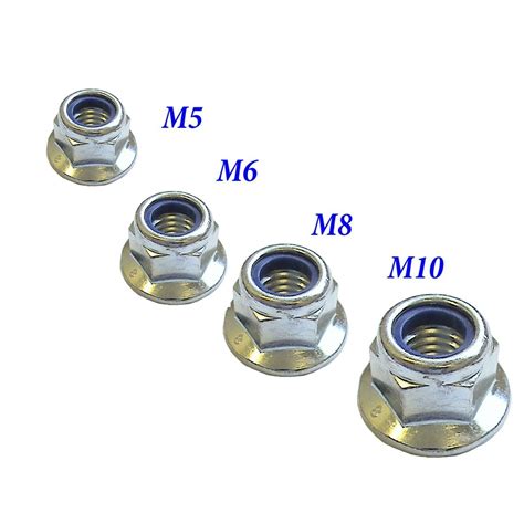 Flange Nylon Lock Nuts Zinc Plated Flanged Insert Locking Nut