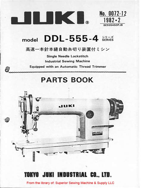 Juki Ddl 555 4 Pdf Sewing Machines